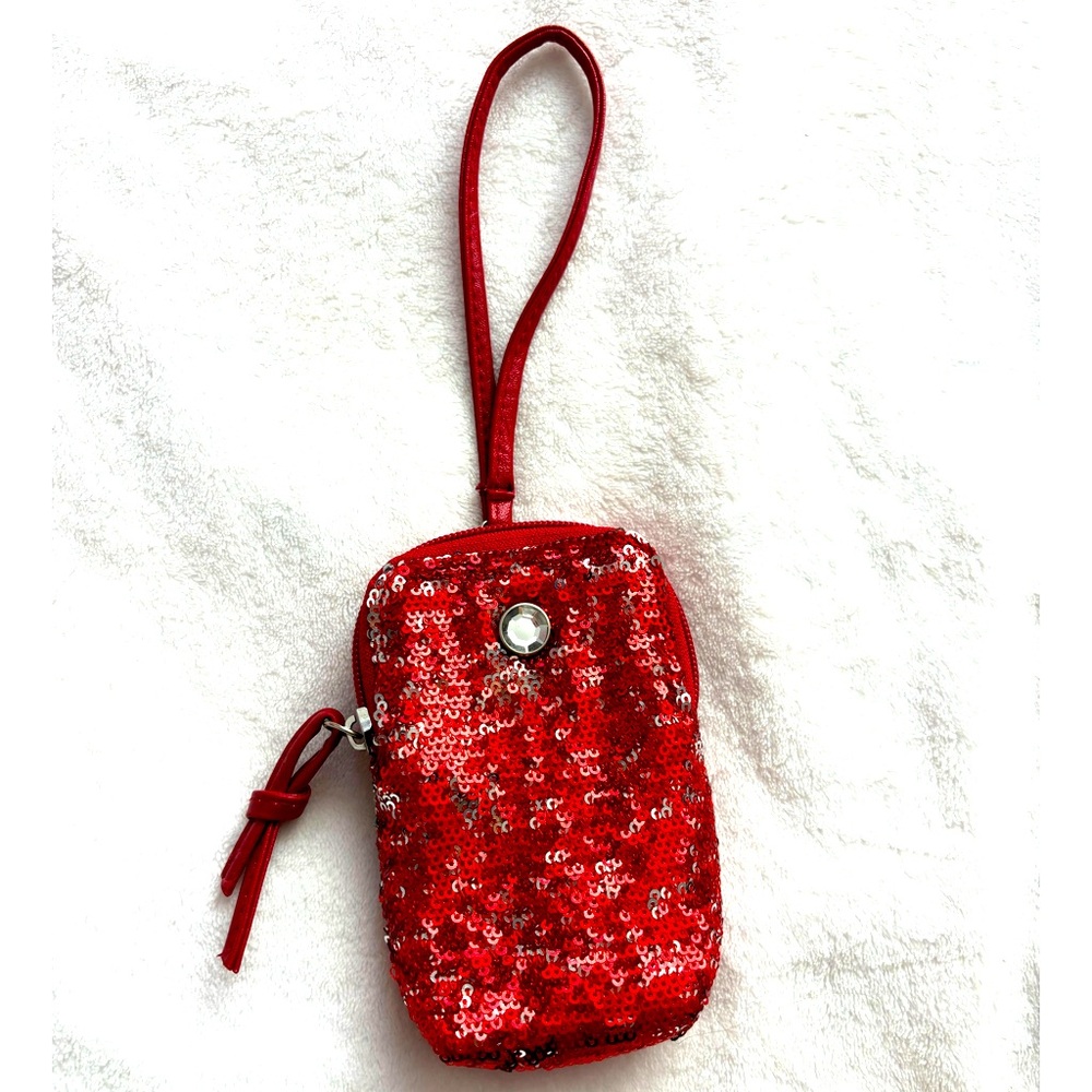 ✨ NEW Y2K 2000’s BONGO RED SEQUIN WRISTLET SPARKLY MINI BAG ✨